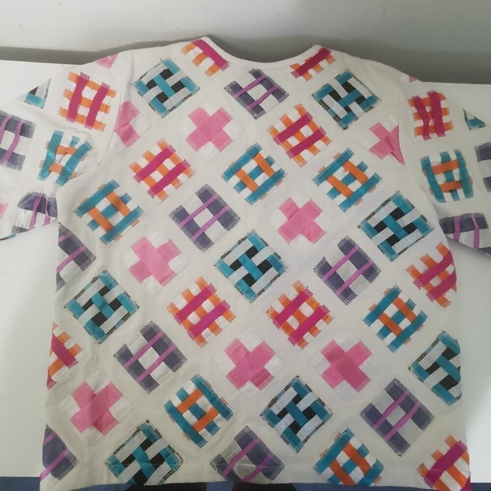 VTG Brownstone Studio New York Cotton Ribbon Patchwork Jacket White Large - Picture 13 of 13